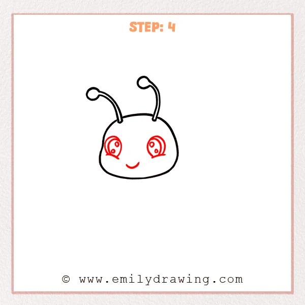 how to draw a cartoon ant - Step 4